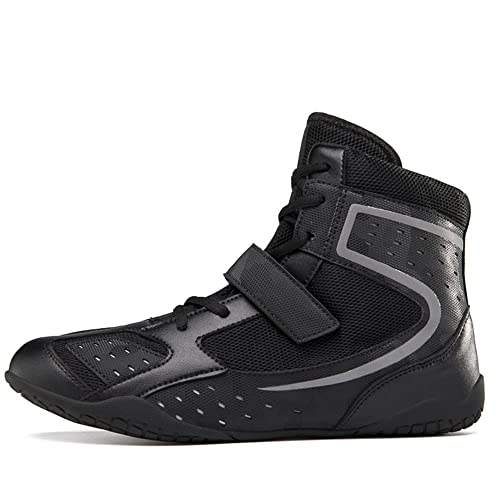 UKUBOXBAG Damen Wrestling Schuhe, Kickboxen Kampfsportschuhe Leichte Jugend Gewichtheben Boxstiefel,Schwarz,38 EU von UKUBOXBAG