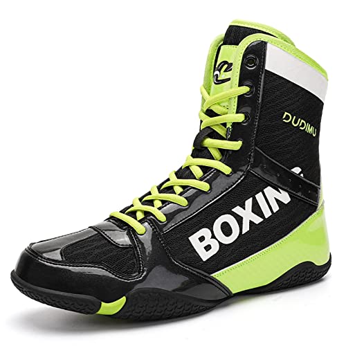 UKUBOXBAG Ringerstiefel Für Frauen, rutschfeste Boxschuhe Für Frauen Atmungsaktive Bodybuilding-Schuhe Leichte Fitnessschuhe Für Gewichtheben,Grün,37 EU von UKUBOXBAG