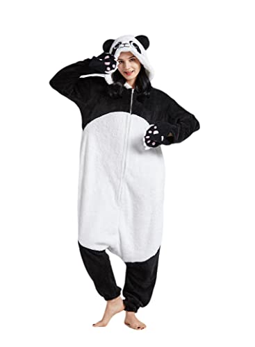 ULEEMARK Onesie Tier Damen Sleepwear Erwachsene Hoodie Tier Pyjamas Panda-L(168-177CM) von ULEEMARK