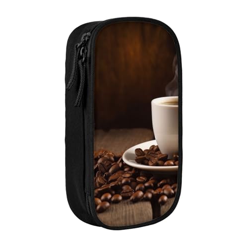 ULKMFFCF Federmäppchen mit Kaffeebecher- und Kaffeebohnen-Motiv, bedruckt, für Studenten, schwarz, großes Fassungsvermögen, Schreibwaren-Etui mit Reißverschluss, für Schule, Büro, Reisen und Make-up, ULKMFFCF Federmäppchen mit Kaffeebecher- und Kaffeebohnen-Motiv, bedruckt, für Studenten, schwarz, großes Fassungsvermögen, Schreibwaren-Etui mit Reißverschluss, für Schule, Büro, Reisen und Make-up, von ULKMFFCF
