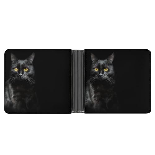 UMENG Schwarze Katze Damen Portemonnaie Leder Geldbörse Frauen Portmonee Brieftasche von UMENG