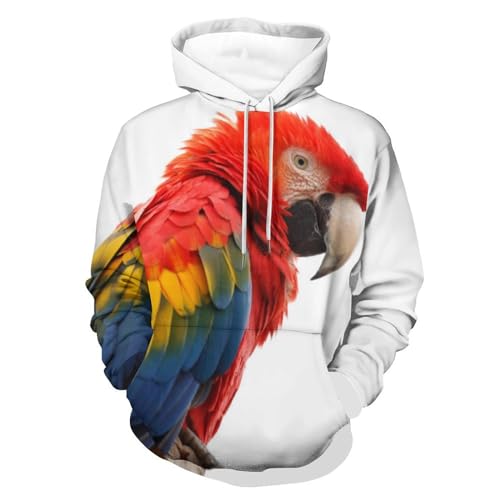 Unisex Hoodie Farbe Papagei Kapuzenpullover Drawstring Pullover Hoody Sweatshirt Für Herren Damen 3XL von UMENG