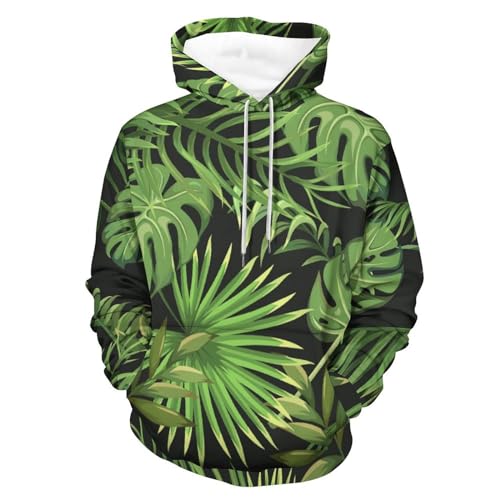 Unisex Hoodie Grünes Blatt Kapuzenpullover Drawstring Pullover Hoody Sweatshirt Für Herren Damen L von UMENG