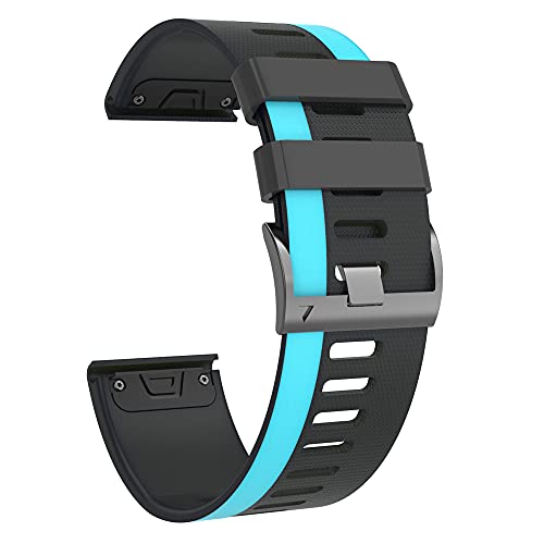 UNCASO Hot Watch-Armband für Garmin Fenix 5, 5X, 3HR, 6X, 6Pro, 26, 22 mm, Schnellverschluss, Silikon, Easyfit-Armband, 22mm Fenix 5 5Plus, Achat von UNCASO