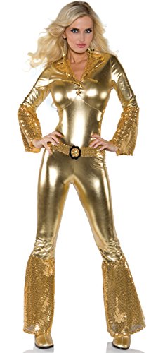 UNDERWRAPS Costumes Damen Gold Metallic Jumpsuit Kostüm - Disco Diva, Gold, M UNDERWRAPS Costumes Damen Gold Metallic Jumpsuit Kostüm - Disco Diva, Gold, M von UNDERWRAPS