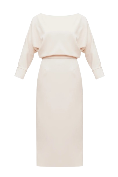 AGALIA cream off-the-shoulder midi dress von UNDRESS