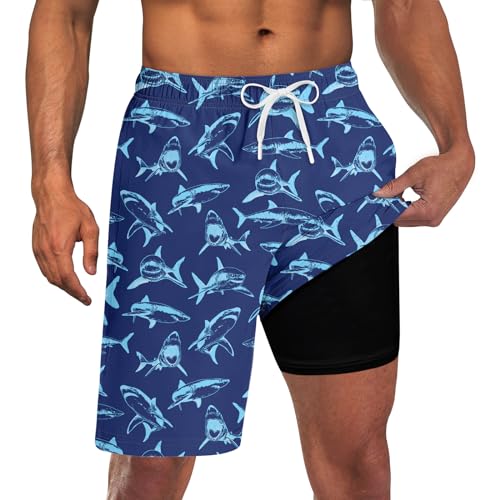 UNICOMIDEA Herren-Badehose mit Kompressionsfutter, 22,9 cm lange Boardshorts, A2, Dunkelblau, XL UNICOMIDEA Herren-Badehose mit Kompressionsfutter, 22,9 cm lange Boardshorts, A2, Dunkelblau, XL von UNICOMIDEA