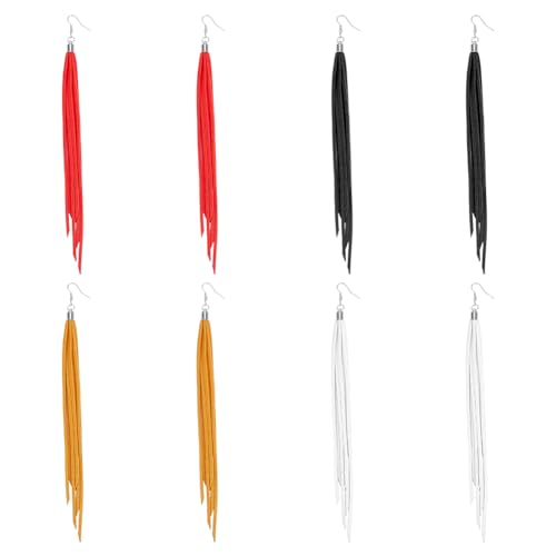 UNICRAFTALE 4 Paar 4 Farben Fransenlederohrringe Aus Wildlederimitat Lange Quastenohrringe Boho Ohrringe Mit Quastenfransen Kronleuchter Baumelnde Ohrringe Vintage Ohrringe Für Frauen UNICRAFTALE 4 Paar 4 Farben Fransenlederohrringe Aus Wildlederimitat Lange Quastenohrringe Boho Ohrringe Mit Quastenfransen Kronleuchter Baumelnde Ohrringe Vintage Ohrringe Für Frauen von UNICRAFTALE