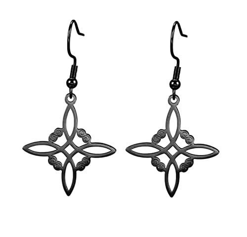 Hexenknoten-Ohrringe für Damen, Edelstahl, stilvolle Einfachheit, keltischer Knoten, Wicca-Symbol, Hexen-Schmuck für Jugendliche, Edelstahl, Kein Edelstein von UNIFT