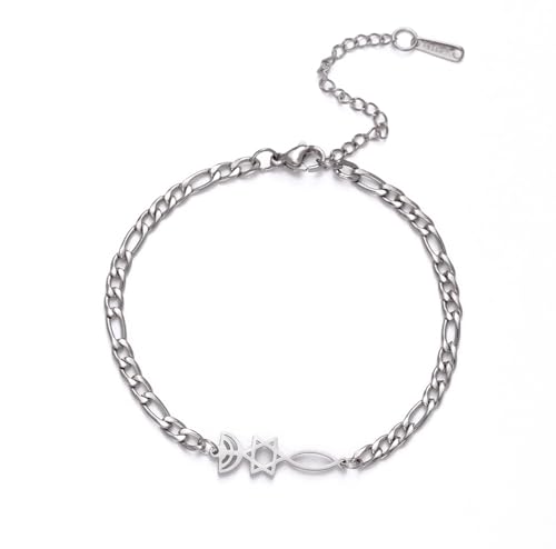 UNIFT Jüdischer Davidstern Kerzenleuchter-Armband für Frauen, Edelstahl, Retro, Israel, Kerzenständer, Davidstern, Armbänder, Chanukka-Schmuck, one size, Kein Edelstein UNIFT Jüdischer Davidstern Kerzenleuchter-Armband für Frauen, Edelstahl, Retro, Israel, Kerzenständer, Davidstern, Armbänder, Chanukka-Schmuck, one size, Kein Edelstein von UNIFT