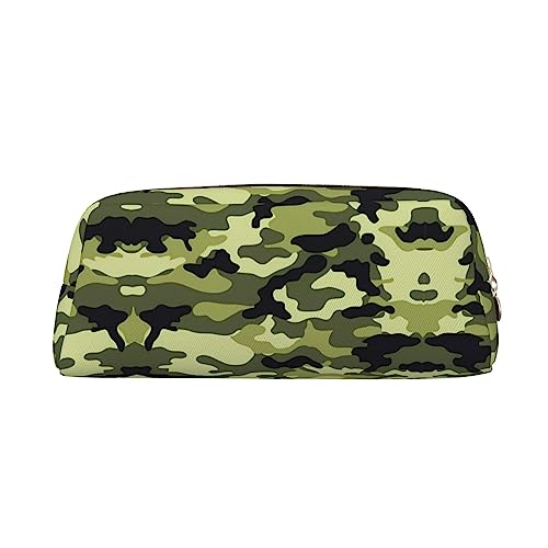 UNIOND Camo Grün Bedruckte Leder Bleistift Tasche Wasserdicht Stift Fall Reise Kosmetik Tasche für Reisen Arbeit Büro, gold, Einheitsgröße, Münzbeutel von UNIOND