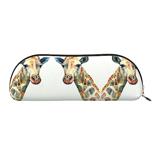 UNIOND Clevere Giraffe Bedrucktes Leder Federmäppchen Tragbare Federmäppchen Kleine Make-up-Tasche Mit Reißverschluss Für Reisen Büro Zuhause, gold, Einheitsgröße, Federmäppchen von UNIOND