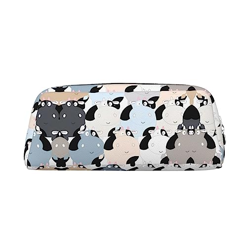 UNIOND Cow Collection Bedrucktes Federmäppchen aus Leder, wasserdicht, für Reisen, Arbeit, Büro, silber, Einheitsgröße, Münzbeutel von UNIOND