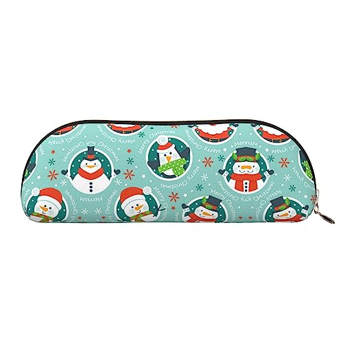 UNIOND Federmäppchen aus Leder, Motiv: Weihnachtsmann, Pinguin, tragbar, kleine Make-up-Tasche mit Reißverschluss, für Reisen, Büro, Zuhause, gold, Einheitsgröße, Federmäppchen von UNIOND