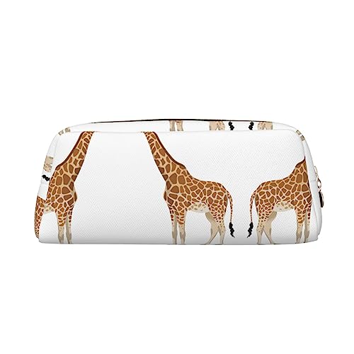 UNIOND Gepunktete Giraffe bedruckte Bleistifttasche Tragbare Leder Stifteetui Wasserdicht Reise Make-up Tasche für Arbeit Büro Urlaub, gold, Einheitsgröße, Federmäppchen von UNIOND