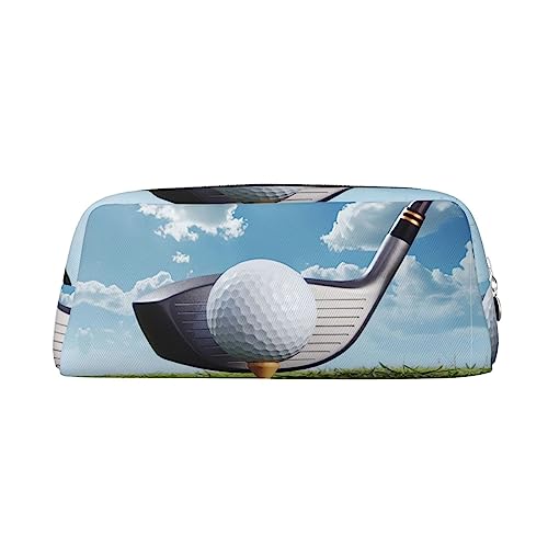 UNIOND Golf Club Bedruckte Leder Bleistift Tasche Wasserdicht Stift Fall Reise Kosmetik Tasche für Reisen Arbeit Büro, silber, Einheitsgröße, Münzbeutel von UNIOND