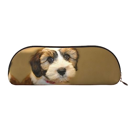 UNIOND Hundetraining Bedruckte Leder Bleistift Tasche Tragbare Bleistift Fall Kleine Make-up Tasche Mit Reißverschluss für Reisen Büro Zuhause, gold, Einheitsgröße, Federmäppchen von UNIOND