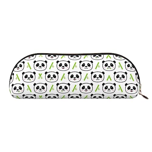 UNIOND Niedlicher Panda Bambus Gedruckt Leder Bleistift Tasche Tragbare Bleistift Fall Kleine Make-up Tasche Mit Reißverschluss für Reisen Büro Zuhause, gold, Einheitsgröße, Federmäppchen von UNIOND