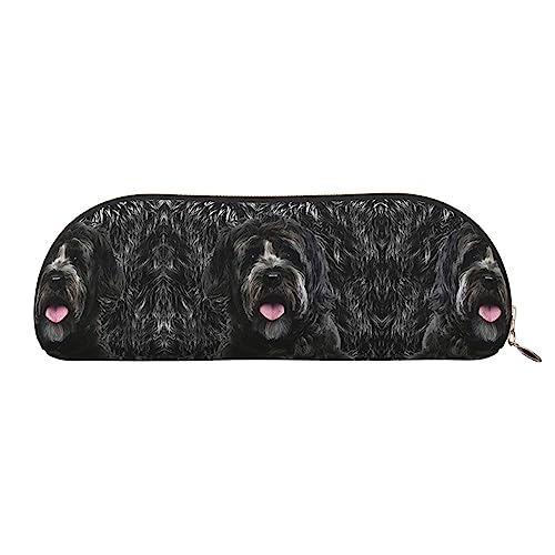 UNIOND Niedlicher Tibetan Terrier bedrucktes Leder-Federmäppchen, tragbares Federmäppchen, kleine Make-up-Tasche mit Reißverschluss für Reisen, Büro, Zuhause, gold, Einheitsgröße, Federmäppchen von UNIOND