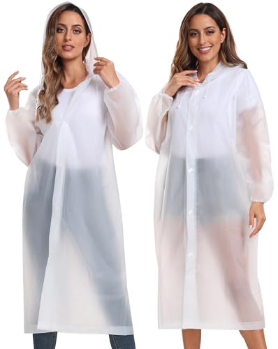 UNIQUEBELLA Regenmantel Eva Travel Transparent Regenponcho Regen Zubehör für Damen und Herren Regenbekleidung Regencape Regenjacke Wasserdicht für Wandern Radfahren Camping und Reisen von UNIQUEBELLA