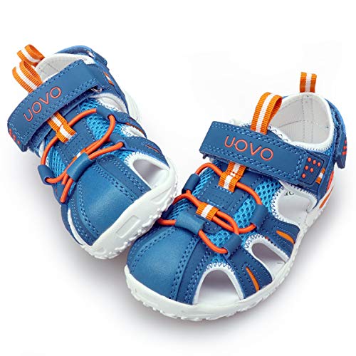 UOVO Jungen Sandalen Trekking Wandern Kinder Sandalen Outdoor Geschlossene Zehe Sandalen Sportliche Sommerschuhe Blau 24 von UOVO