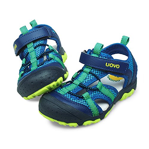 Jungen Sandalen Trekking Wandern Kinder Sandalen Sommerschuhe Outdoor Geschlossene Zehe Sandalen Sportliche Blau 26 von UOVO