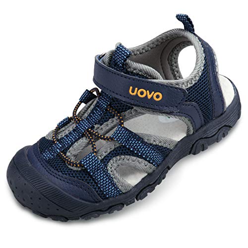 Jungen Sandalen Trekking Wandern Kinder Sandalen Sommerschuhe Outdoor Geschlossene Zehe Sandalen Sportliche Blau 28 von UOVO