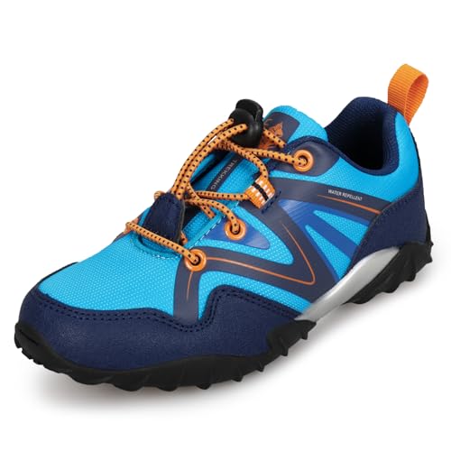 UOVO Schuhe Jungen Wasserabweisende Laufschuhe rutschfeste Blaue Sneaker für Kleine Kinder Größe 29EU von UOVO