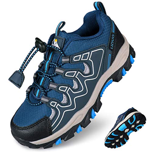 UOVO Turnschuhe Jungen Wanderschuhe Sneakers Kinder Trekking Schuhe Outdoor Sportschuhe Laufschuhe Blau 30 von UOVO