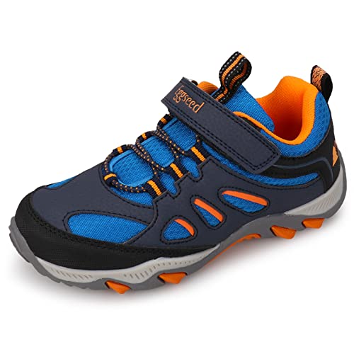 UOVO Turnschuhe Jungen Wanderschuhe Sneakers Kinder Trekking Schuhe Outdoor Sportschuhe Laufschuhe Blau Orange Gr.37 von UOVO