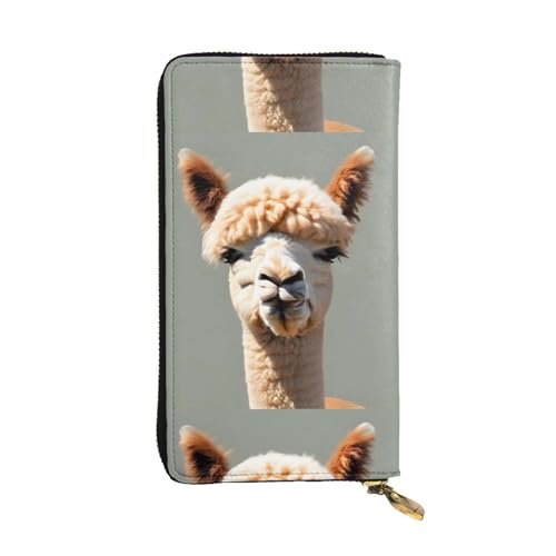 Alpaca Avatar Unisex-Geldbörse aus Leder mit Reißverschluss, Kosmetiktasche für Party, Reisen, Urlaub, Geschenke, Schwarz , Einheitsgröße von UPIKIT