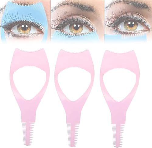 Mascara Shield Applikator Guard, 3 in 1 Wimpernwerkzeuge Mascara Shield Applikator Guard, für Falsche Wimpern Wiederverwendbares Augen Make Up Werkzeug für Frauen Mädchen (3 x Pink) von UPIKIT