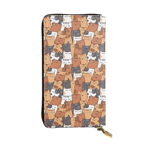 Orange Cats Unisex-Geldbörse aus Leder mit Reißverschluss, Kosmetiktasche für Party, Reisen, Urlaub, Geschenke, Schwarz , Einheitsgröße von UPIKIT