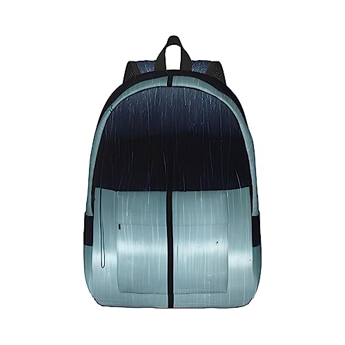 Schwarzer Regenschirm im Regen Segeltuch große Kapazität Seesack mit verstellbaren Schultergurten für Schule Outdoor Sport, Schwarz , S von UPIKIT