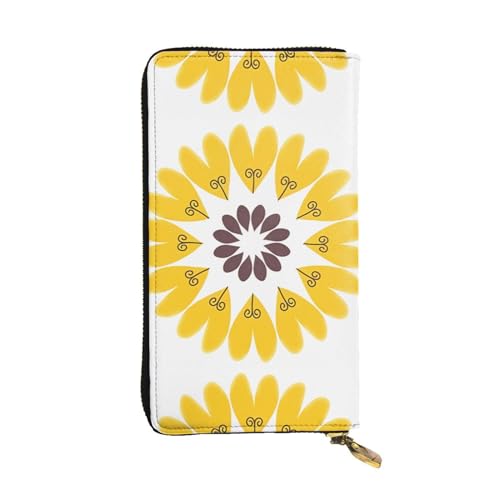 Sunflower Beauty Unisex-Geldbörse aus Leder mit Reißverschluss, Kosmetiktasche für Party, Reisen, Urlaub, Geschenke, Schwarz , Einheitsgröße von UPIKIT