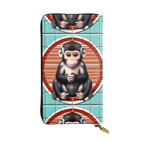 UPIKIT The Silent Monkey Unisex-Geldbörse aus Leder mit Reißverschluss, Kosmetiktasche für Party, Reisen, Urlaub, Geschenke, Schwarz , Einheitsgröße von UPIKIT