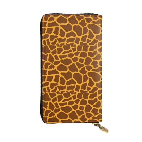 Unisex-Geldbörse mit Giraffen-Druck, Leder, Reißverschluss, Kosmetiktasche für Party, Reisen, Urlaub, Geschenke, Schwarz , Einheitsgröße von UPIKIT