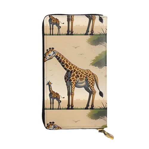 Unisex-Geldbörse mit Giraffen-Motiv, Leder, mit Reißverschluss, Kosmetiktasche für Party, Reisen, Urlaub, Geschenke, Schwarz , Einheitsgröße von UPIKIT