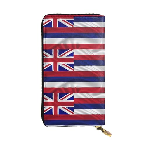 Unisex-Geldbörse mit Reißverschluss, Motiv: Flagge von Hawaii, amerikanische Flagge, Kosmetiktasche für Party, Reisen, Urlaub, Geschenke, Schwarz , Einheitsgröße von UPIKIT