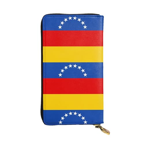 Venezuela-Flagge, Unisex, Leder, Reißverschluss, Kosmetiktasche für Party, Reisen, Urlaub, Geschenke, Schwarz , Einheitsgröße von UPIKIT