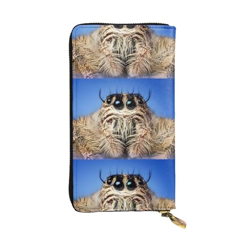 Wildlife Spider Unisex-Geldbörse aus Leder mit Reißverschluss, Kosmetiktasche für Party, Reisen, Urlaub, Geschenke, Schwarz , Einheitsgröße von UPIKIT