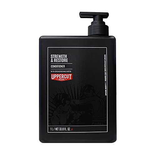 Uppercut Deluxe Strength and Restore Conditioner for Men, Mit Biotin und Koffein Angereicherter Conditioner zur Förderung Eines Gesunden Haarwachstums für Herren, 1 Liter von UPPERCUT DELUXE