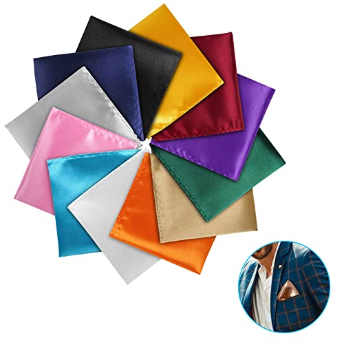 URAQT Einstecktuch Herren, 12 Stück Stoff Taschentuch, Kleine Taschentücher Kavalierstuch Handkerchiefs, Größe 22 x 22 cm (A) von URAQT