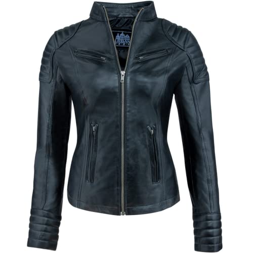URBAN 5884 Damen Lederjacke, Jacke aus echtem Lammfell, Kurz und Enganliegend, Glattes und Weiches Leder, Schwarz, 3XL URBAN 5884 Damen Lederjacke, Jacke aus echtem Lammfell, Kurz und Enganliegend, Glattes und Weiches Leder, Schwarz, 3XL von URBAN 5884