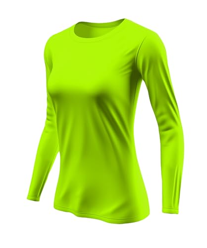 URBAN BUCK Damen Weich T-Shirt, Neon Langarm-Grün, XX-Large von URBAN BUCK