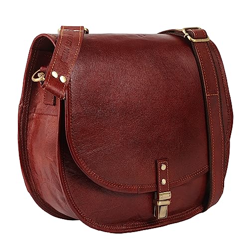 URBAN LEATHER Dunkelbraun Umhängetasche Handtasche Geldbörse für Damen, Damen und Teenager Mädchen Satteltasche Schultertasche Umhängetasche Ledertasche Leder Geldbörse Ledersattel Geldbörse (30 cm) von URBAN LEATHER