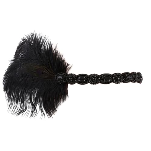 20er-Jahre-Feder-Stirnband Feder-Stirnband Fascinator-Stirnband Flapper-Stirnband 20er-Jahre-Haarschmuck mit Strass-Kristallperlen Perlen-Stirnband im Stil der 1920er-Jahre von URFEDA