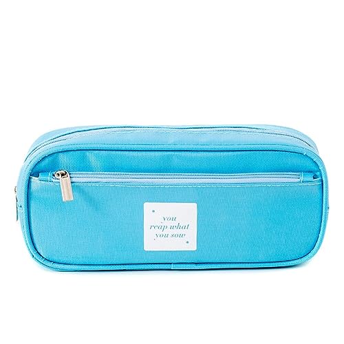 Große Kapazität Federmäppchen 2 Fach, Teenager Etui Stifte Federtaschen Unisex Mäppchen Stiftetasche Bleistift Beutel Federmappe Schulsachen Pencil Case für Schule Büro Mädchen Junge Studenten,Blau von URFEDA