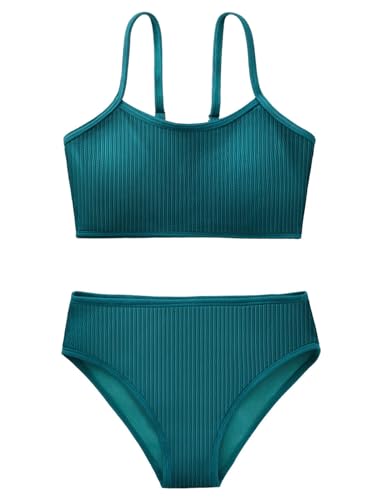 Mädchen 2 Stück Badeanzug Solid Spaghetti Strap Bikini Sets Strand Badeanzug Bademode für Teenager Kinder Mädchen 2 Stück Badeanzug Solid Spaghetti Strap Bikini Sets Strand Badeanzug Bademode für Teenager Kinder von URMAGIC