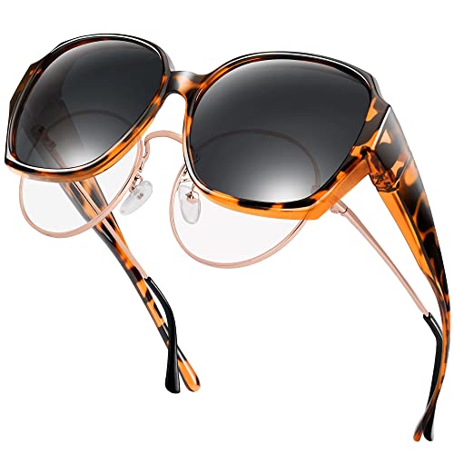 URUMQI Überzieh Sonnenbrille für Brillenträger Damen, Polarisierte Überbrille Sonnenbrille über Normale Brille, Quadratisch Sonnenbrillen Fit over Sunglasses mit UV400 Schutz Schildpatt Rahmen URUMQI Überzieh Sonnenbrille für Brillenträger Damen, Polarisierte Überbrille Sonnenbrille über Normale Brille, Quadratisch Sonnenbrillen Fit over Sunglasses mit UV400 Schutz Schildpatt Rahmen von URUMQI